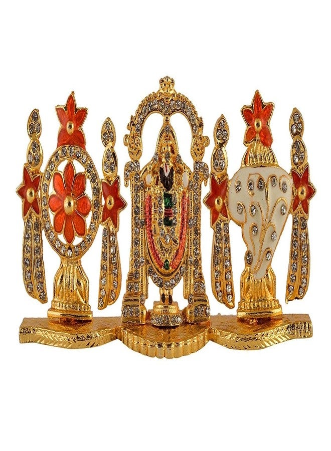 GCT Tirupati Balaji Idol Lord Venkateswara Idol (G-123) Color Metal Statue for Car Dashboard Home Décor Mandir Pooja Murti Temple Puja Office Table Showpiece - Image 1